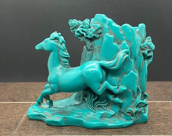 Green Resin Horse statue / vase