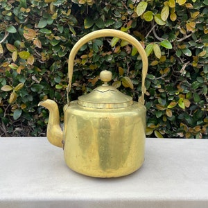 Antique brass and Tin Large Tea pot / Tea Kettle