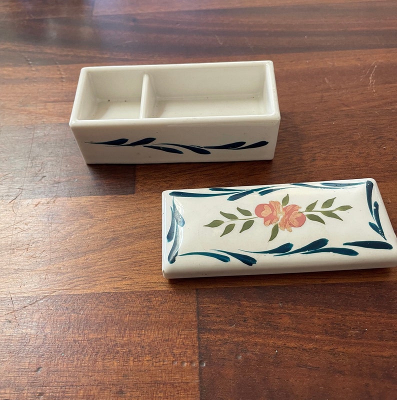 Elfinware Porcelain Postage Stamp, Trinket Box, Handpainted, German ...