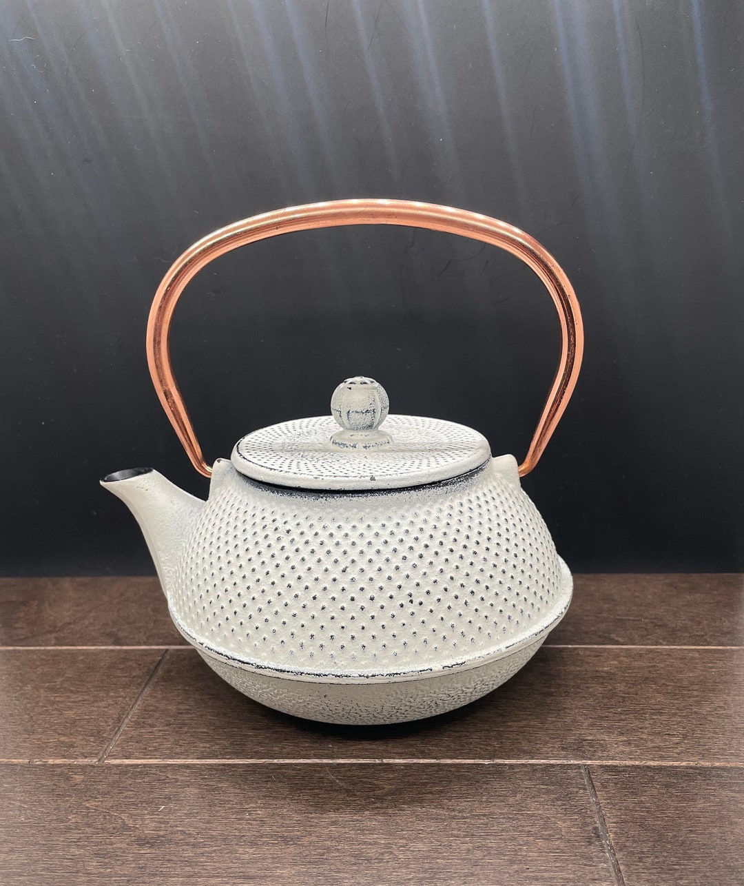 Traditional Japanese Style Cast Iron Teapot With Copper Handle Etsy