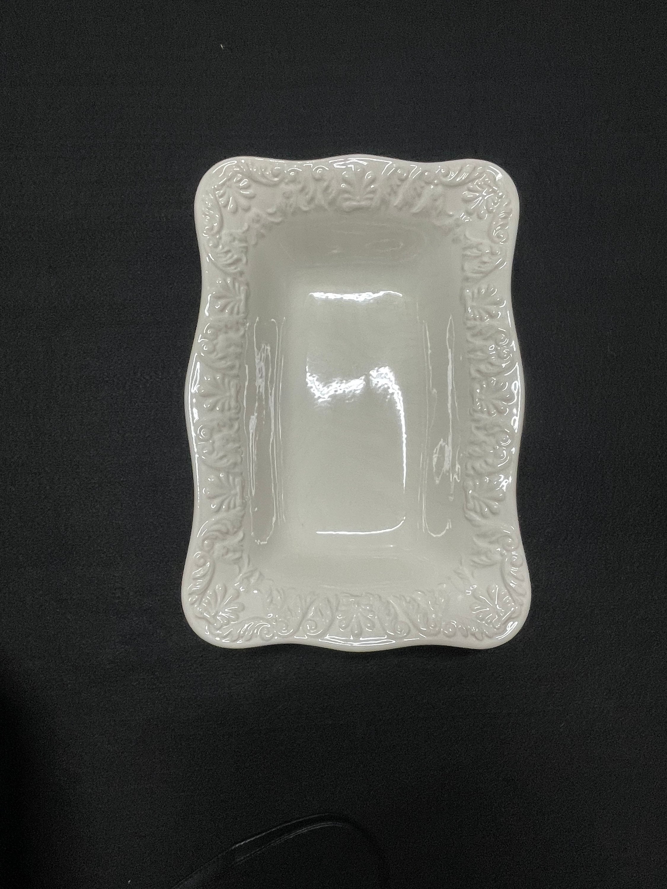 White Bizzirri Service Dish 12 Set of Two Made in Etsy