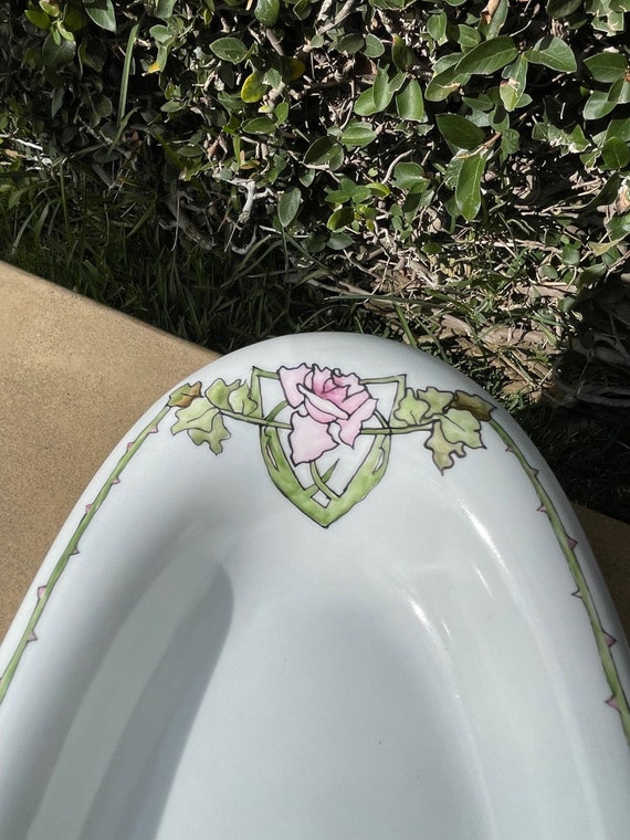 Antique hand painted B & Co Limoges, oblong servi… - image 7