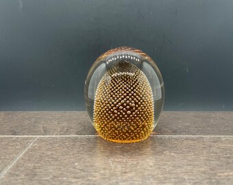 Vintage Bernstein Bullicante Bubble Glas Briefbeschwerer