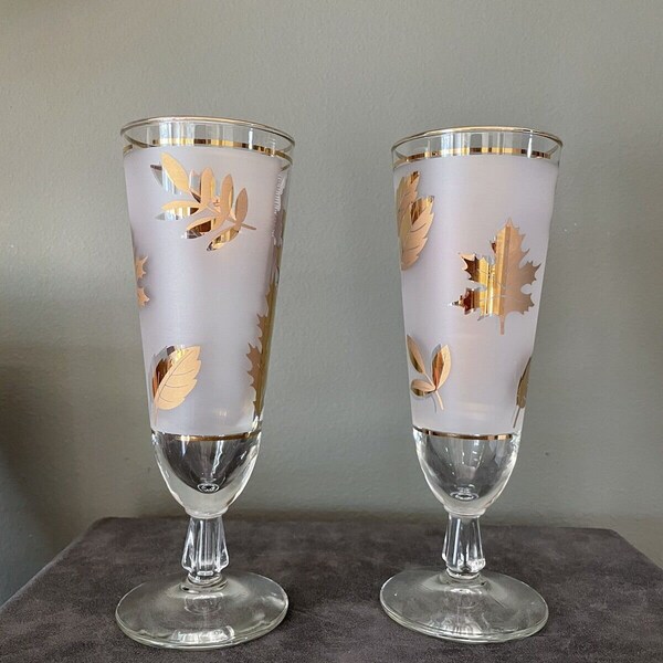 Gold Leaf Glasses Etsy