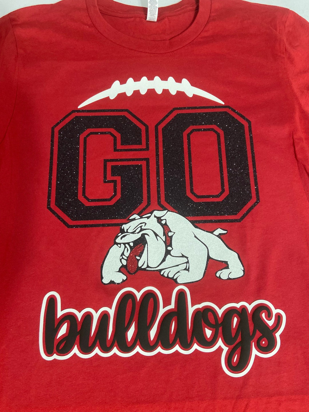 Custom Bulldogs Glitter Sports Team Tshirt Etsy