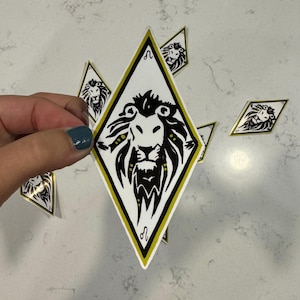 Leo Zodiac Sticker – Gold and Black Diamond Lion Design – Minimalist Astrology Vinyl Decal – Matte Waterproof Horoscope Gift