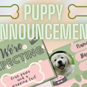 Annonce d'un nouveau chiot | Faire-part de bienvenue pour chiot | Annonce d'animal de compagnie | Annonce de l'arrivée d'un nouveau chiot à la maison | Article FB sur la fête des animaux de compagnie