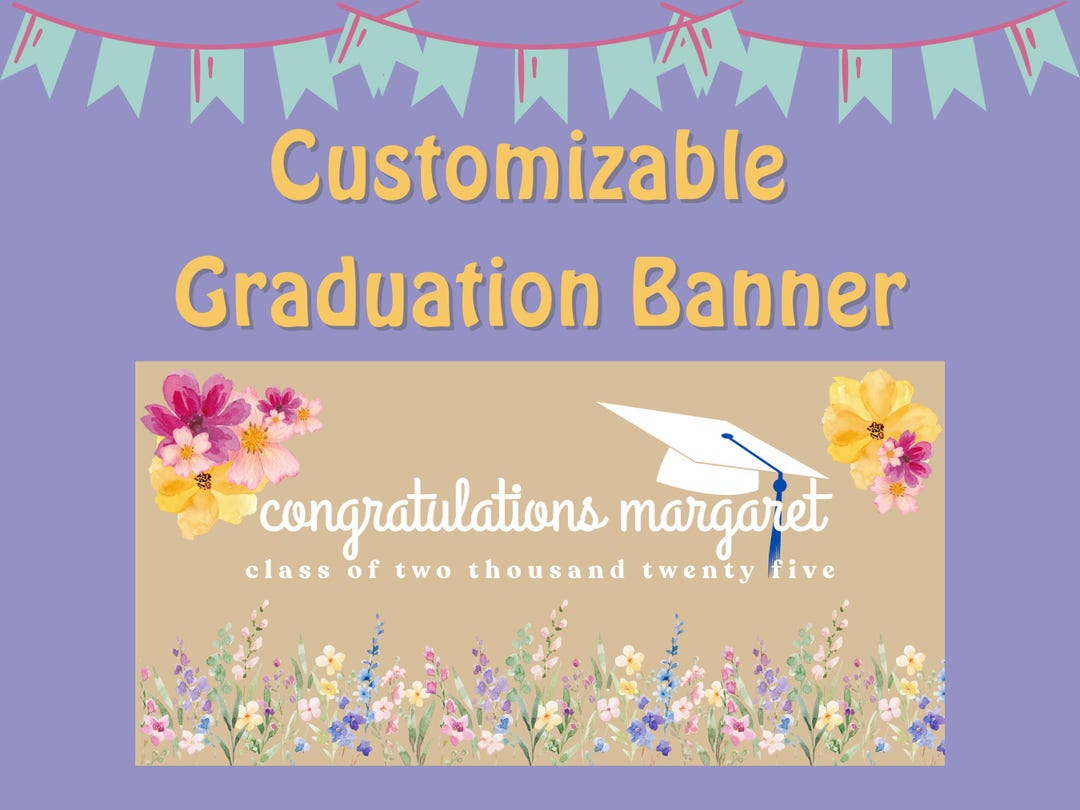 Spring Graduation Banner Customizable Graduation Banner | Graduation Banner | Graduation ...