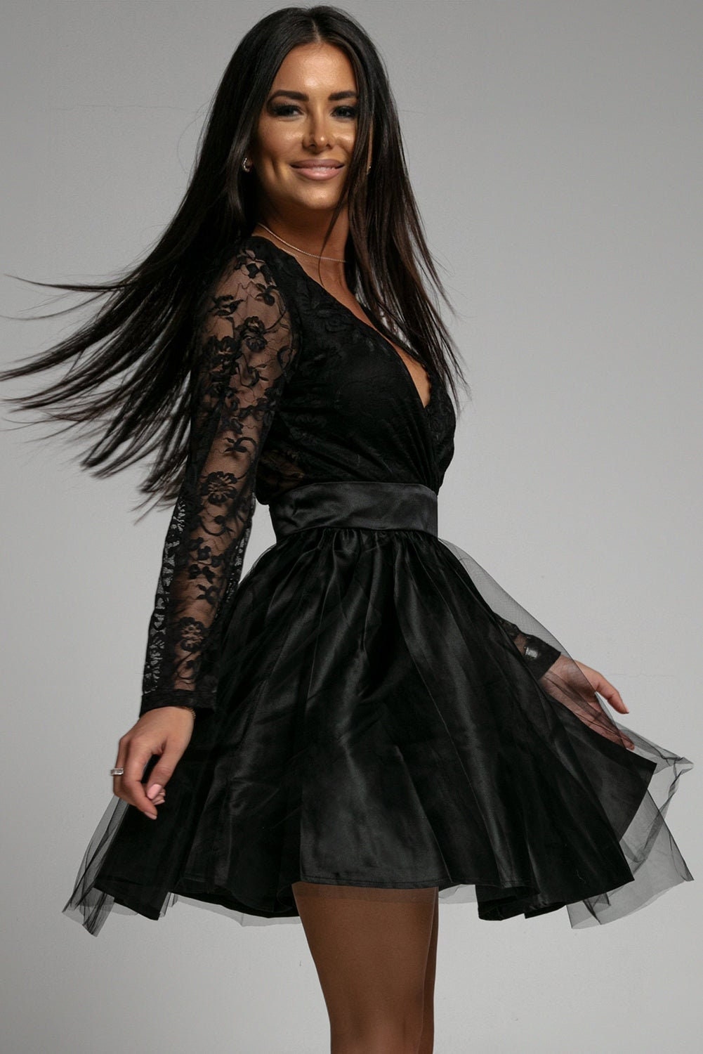 Black Lace Dress Long Sleeve - Etsy