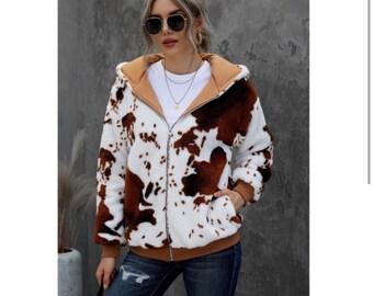 Cow Print Jacket - Etsy