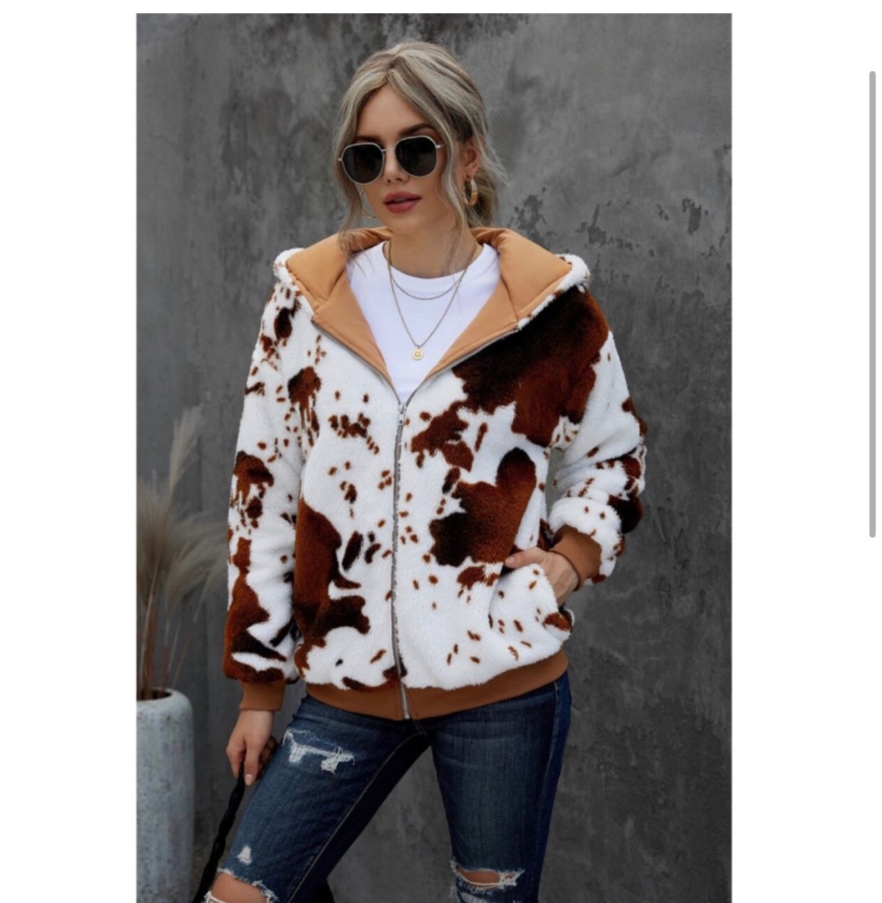 columbia cow print jacket