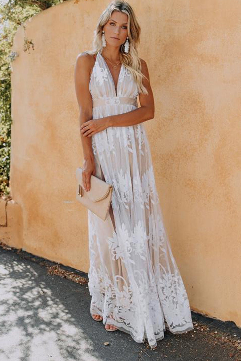 White Lace Maxi Dress - Etsy
