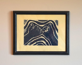 Promise — Original Framed Relief Print, ~8 x 10"