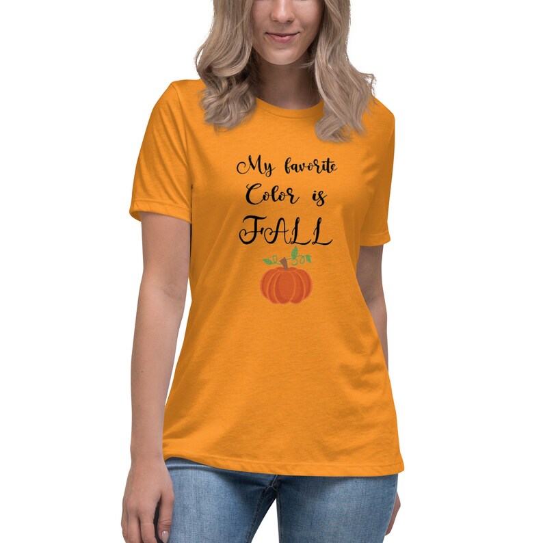 Women's My Favorite Color is Fall Graphic Tee Shirt Etsy