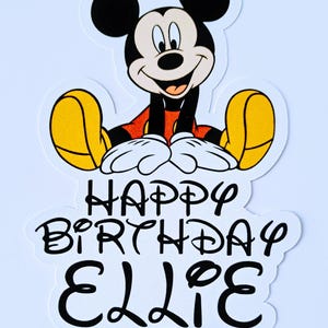 Minnie/Mick mouse cake topper, personalised, Any Name and Age