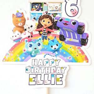 Gabbys Dollhouse cake topper PERSONALISED X1, lots of different designs available