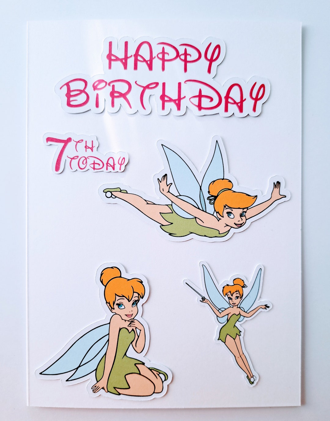 Tinkerbell Birthday Card Personalised With an Age 3d X1 Etsy