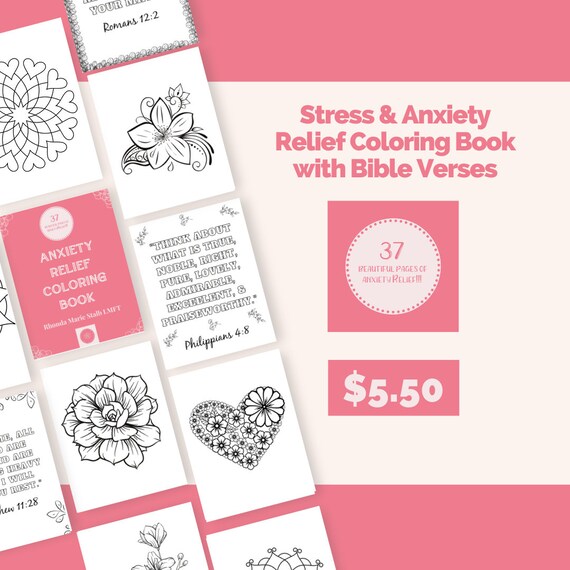 Stress and Anxiety Relief Coloring Book with Bible Verses For Christian Adults
