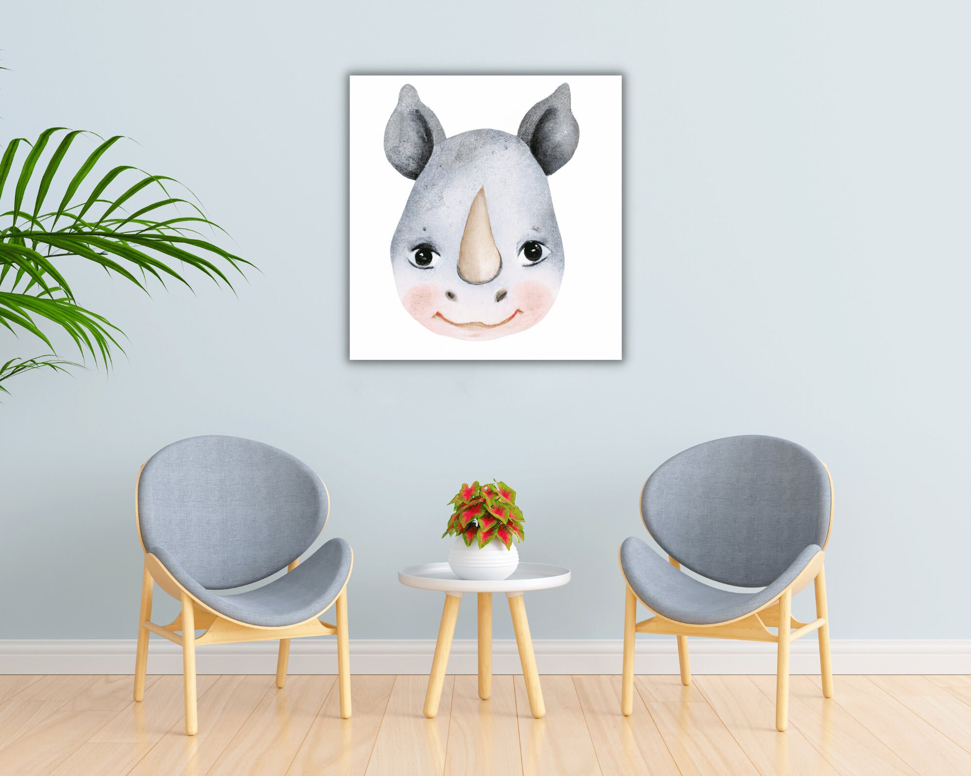 Rhinoceros Wall Art Nursery Wall Art Printable Animal Wall Etsy