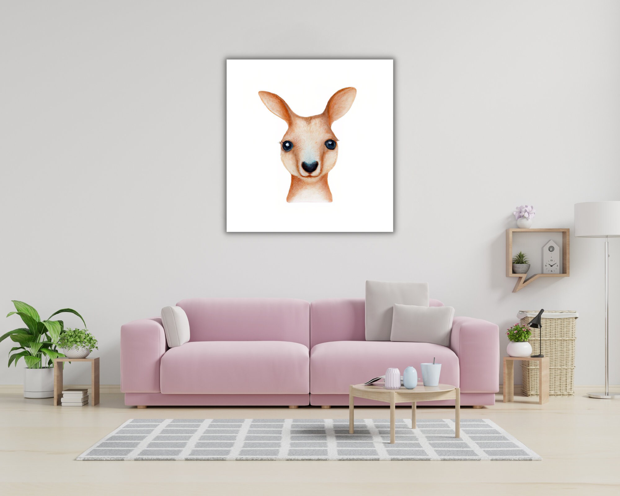Kangaroo Wall Art Animal Wall Art Wildlife Art Baby Animal Etsy