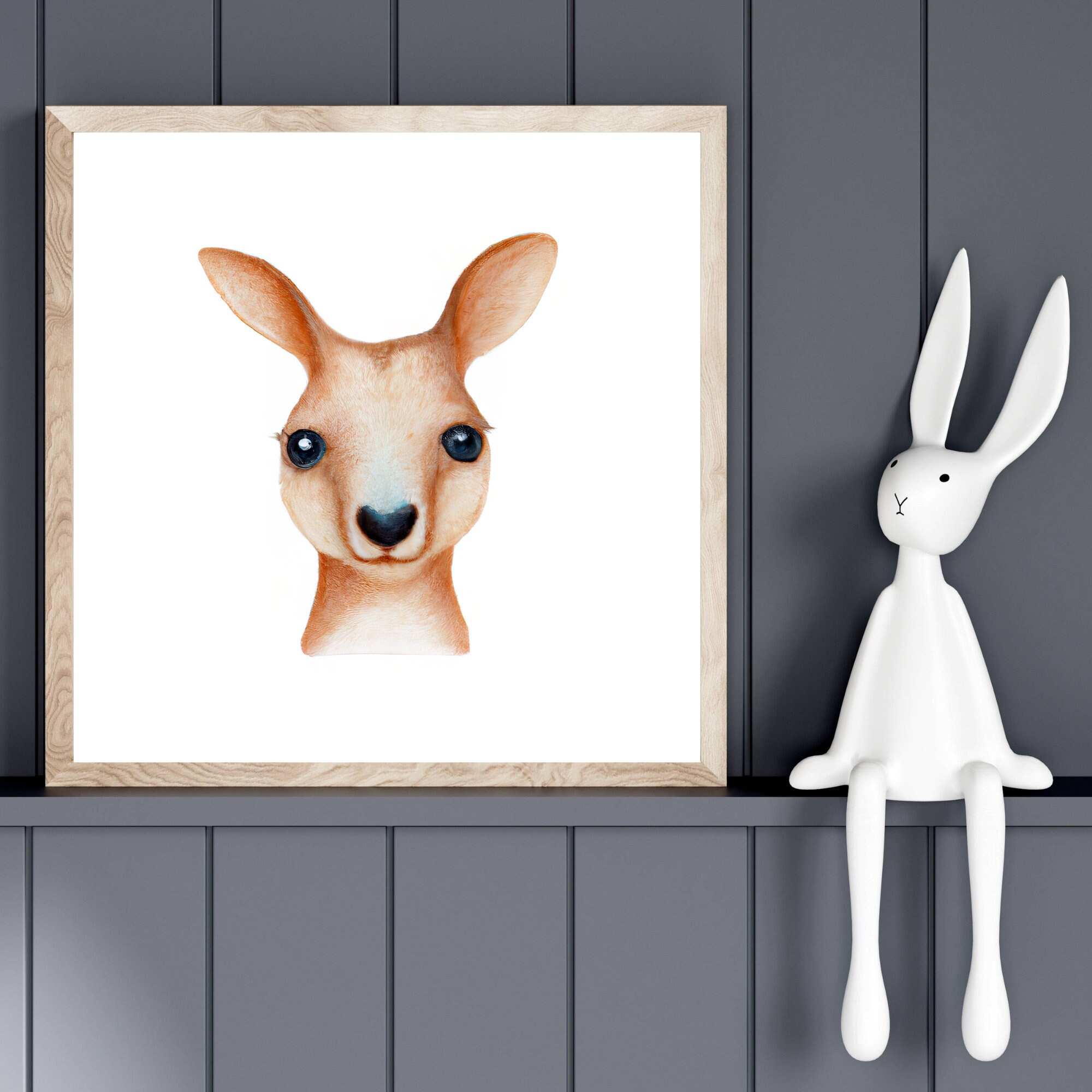 Kangaroo Wall Art Animal Wall Art Wildlife Art Baby Animal Etsy