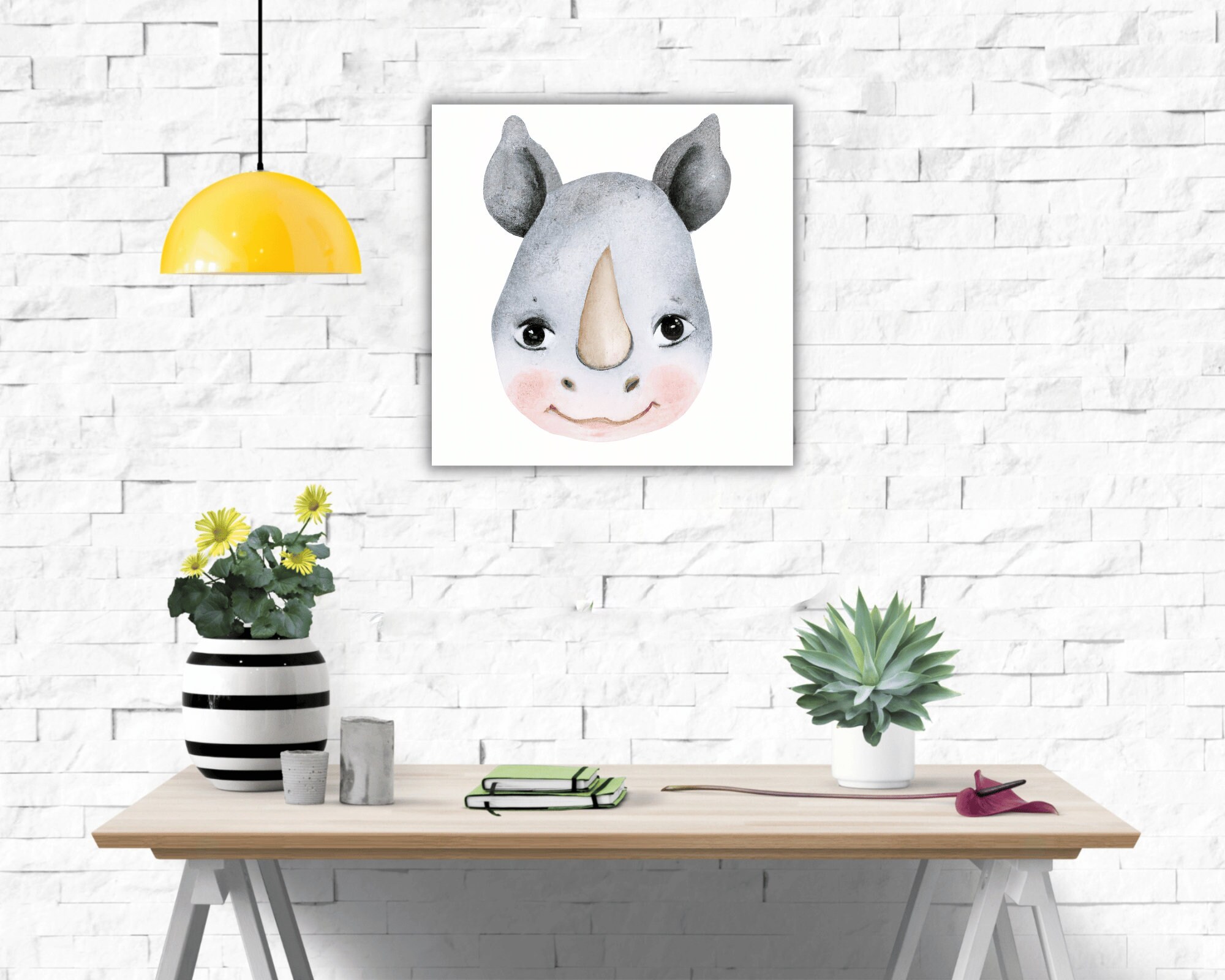 Rhinoceros Wall Art Nursery Wall Art Printable Animal Wall Etsy