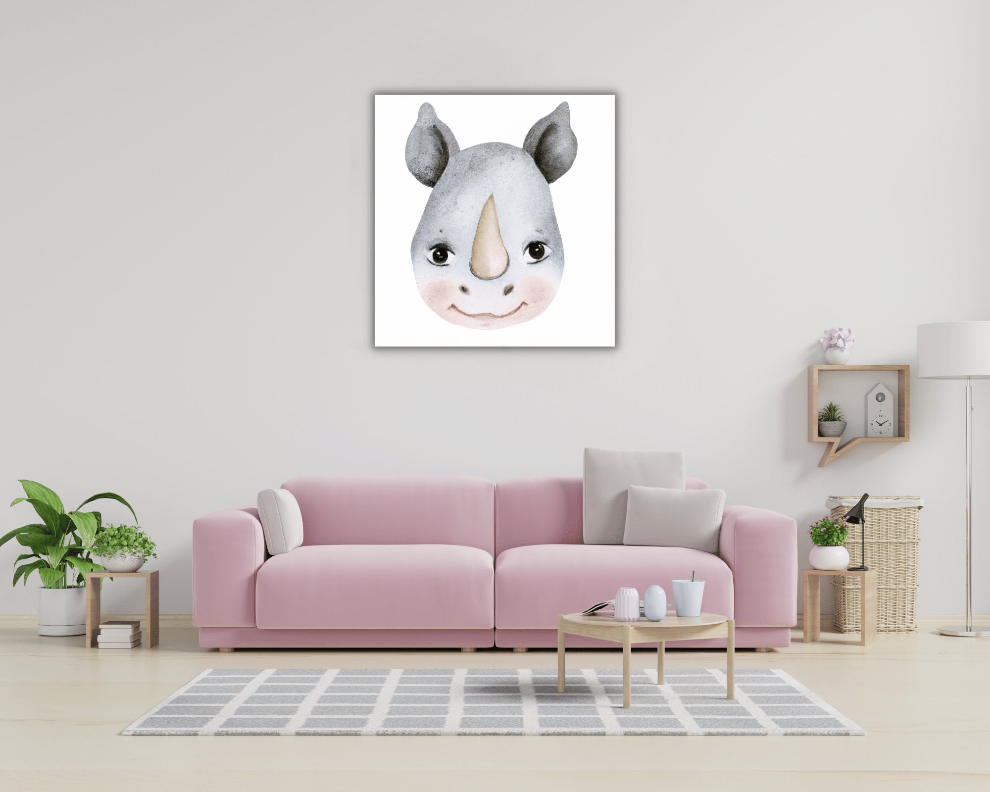 Rhinoceros Wall Art Nursery Wall Art Printable Animal Wall Etsy