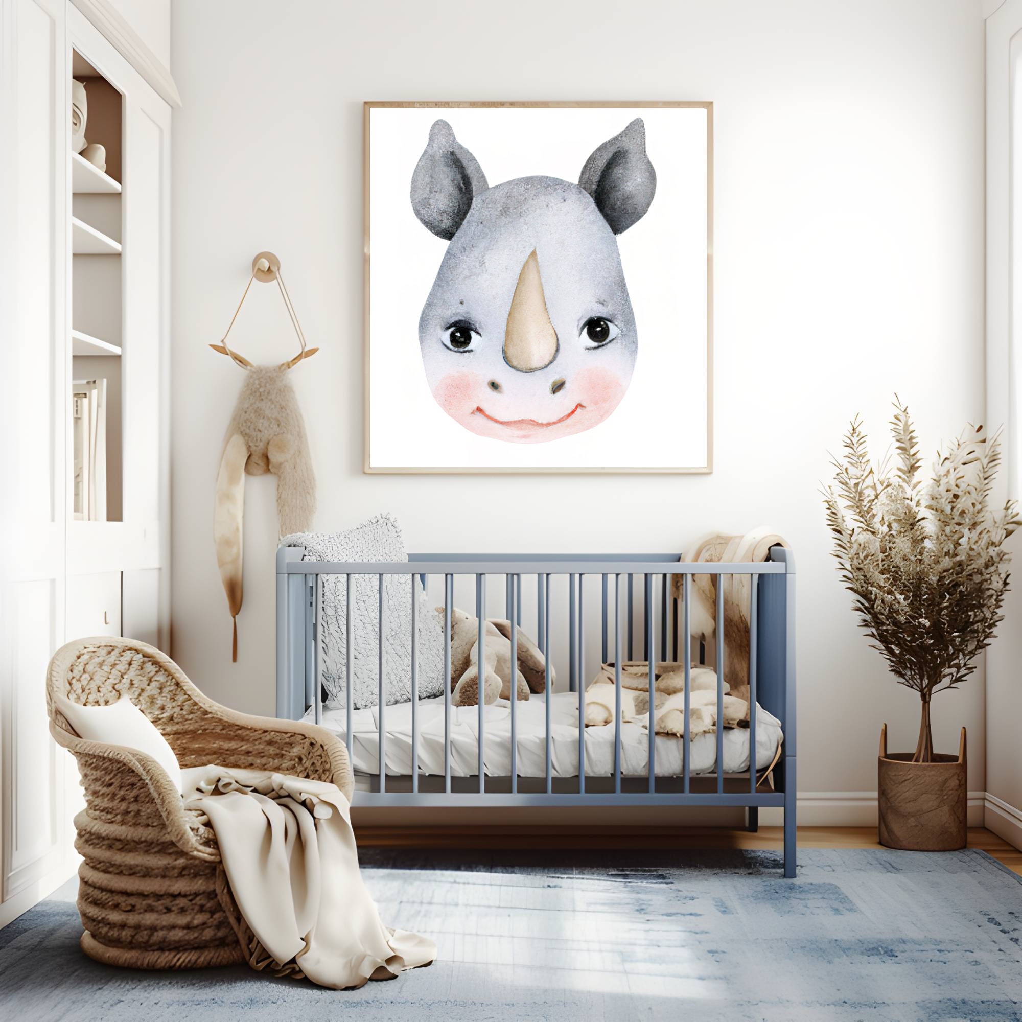 Rhinoceros Wall Art Nursery Wall Art Printable Animal Wall Etsy