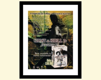 Vintage 2000s Ghost in the Shell 2 Innocence ad framed, ani-manga box set, retro advertisement 2005 00s