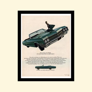 Vintage 1965 Buick LeSabre 400 ad framed retro classic car convertible advertisement Look Magazine 1960s 60s