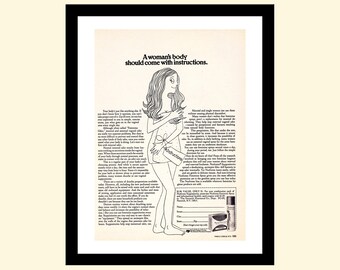 Pubblicità vintage degli anni '70 Norforms per spray/doccia femminile incorniciata, pubblicità retrò 1971 anni '70