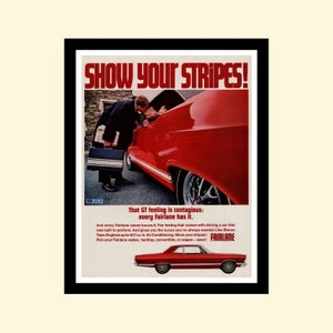 Vintage 1967 Ford Fairlane ad framed, retro classic car vehicle businessman advertisement Life Magazine 1960s 60s