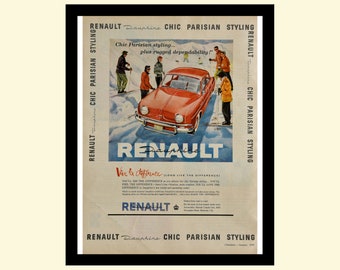 Framed 70's Vintage Car Ad 1974 Renault Lineup 17 Gordini Coupe 12