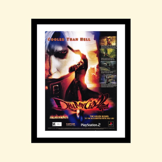 Vintage 2000s Devil May Cry 2 Video Game Ad Framed, Retro