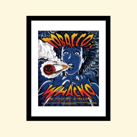 Vintage 2000s Hilarious Anti-smoking Ad Framed, Retro Advertisement 2000 00s 
