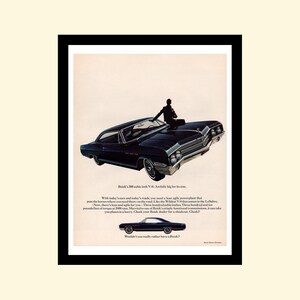 Vintage 1965 Buick LeSabre V-8 engine ad framed retro classic car advertisement Look Magazine 1960s 60s