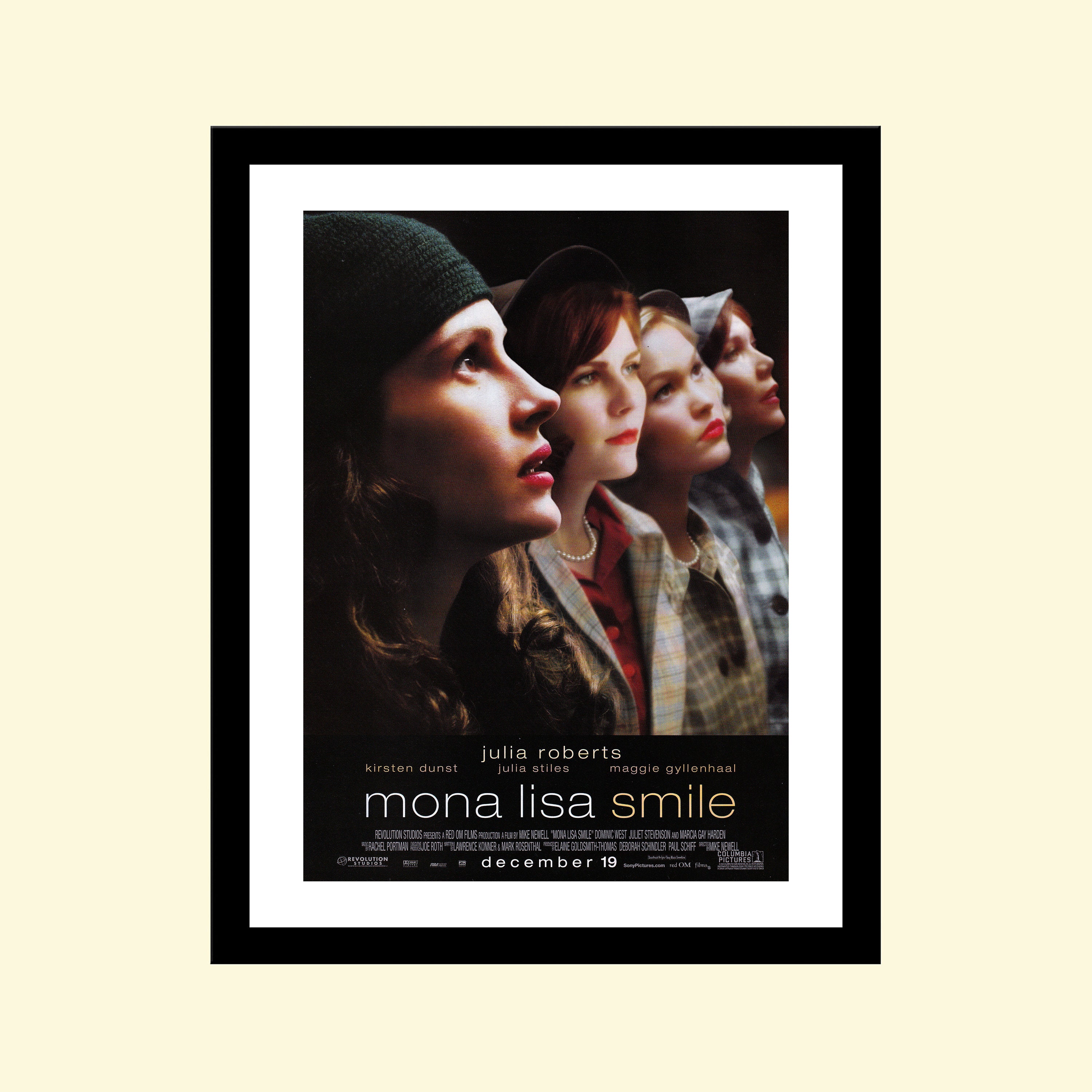 Vintage 00s Mona Lisa Smile Movie Ad Framed Julia Roberts Etsy