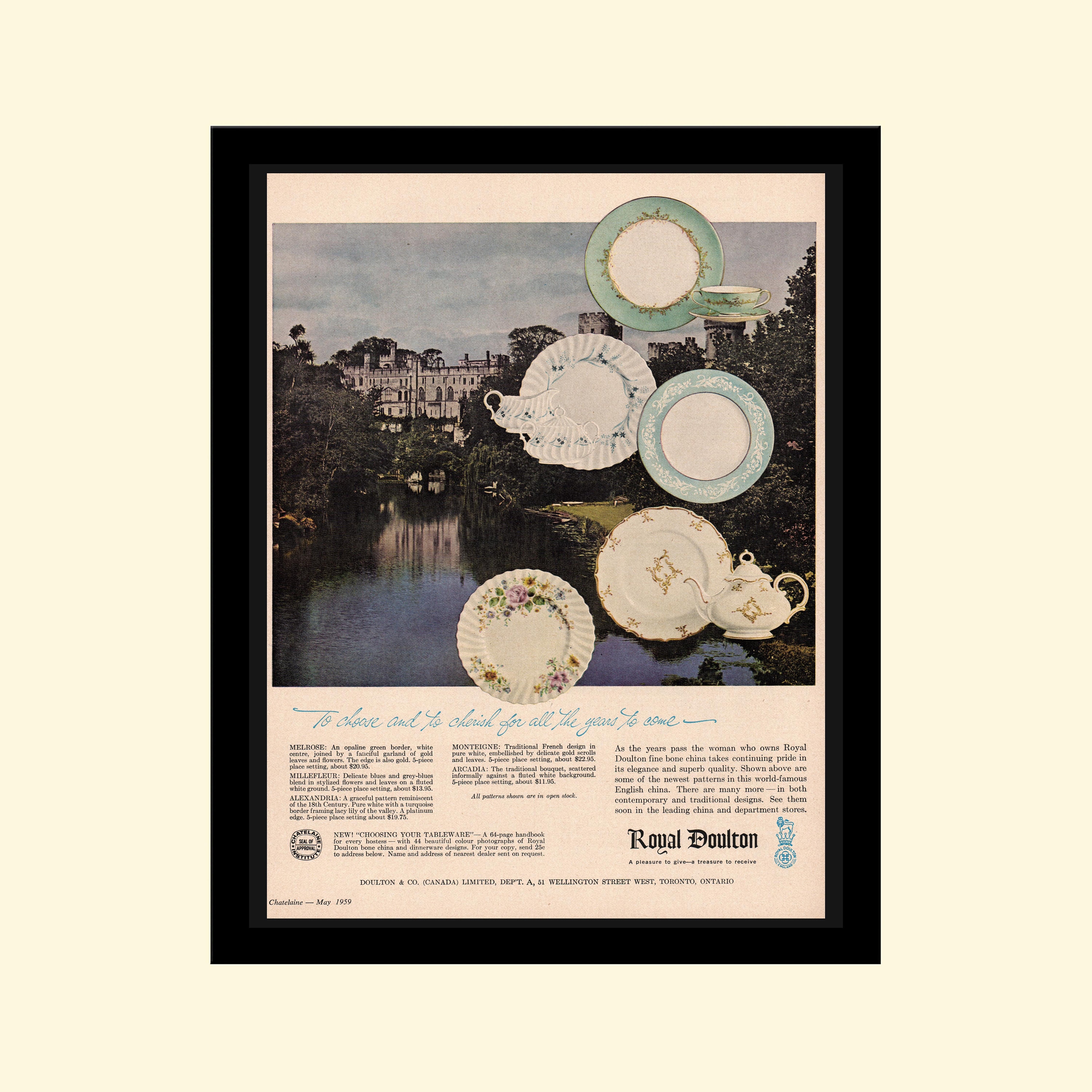 Vintage 1950s Royal Doulton China Ad Framed Retro Home - Etsy Israel