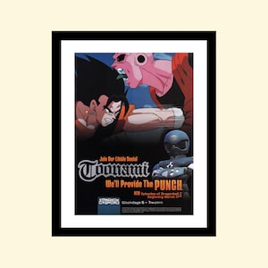 Vintage 2000s DBZ Dragon Ball Z anime TV ad framed, retro advertisement 2003 00s