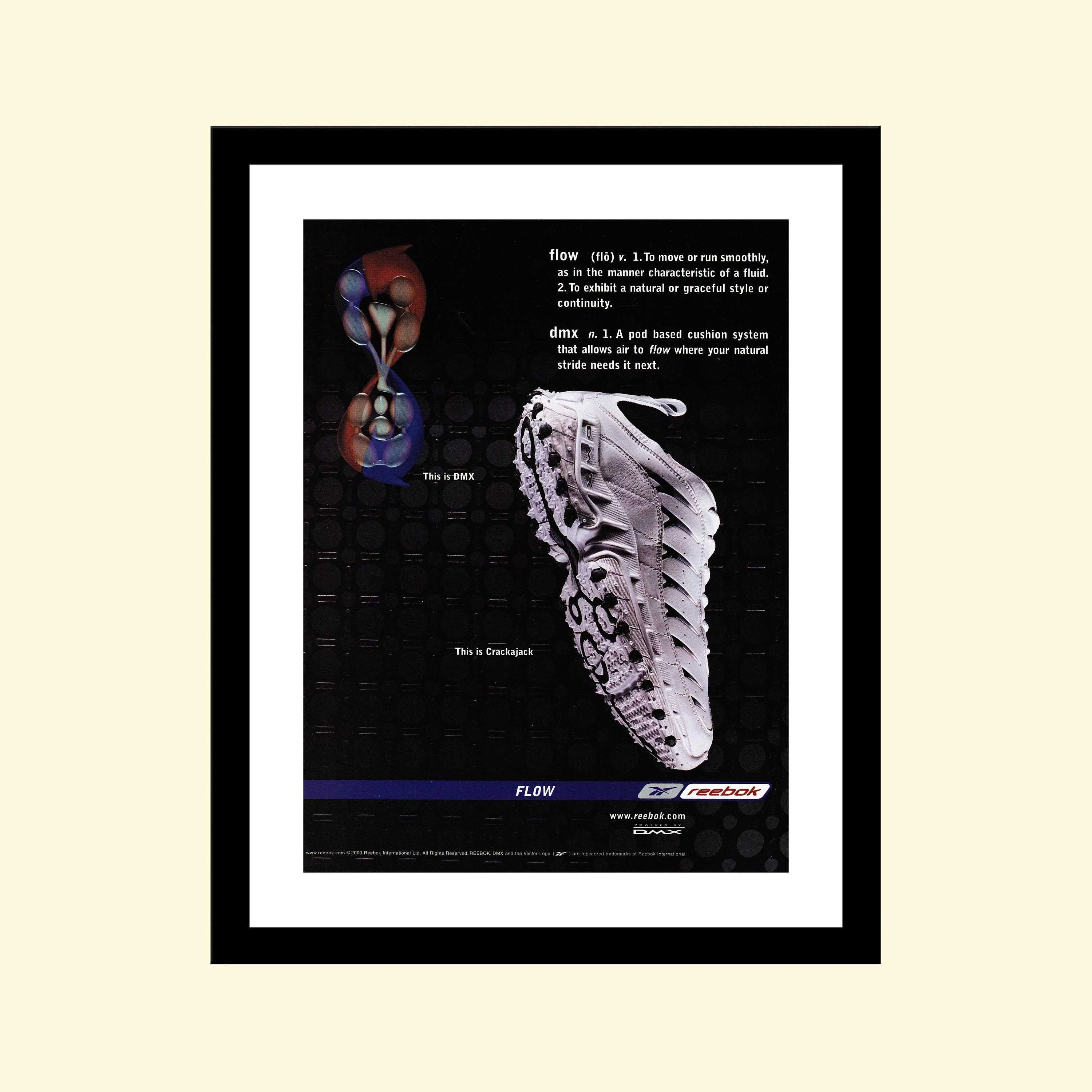 Vintage 2000s Reebok DMX Flow Sneaker Ad Framed Retro Advertisement 2000 00s Etsy Canada