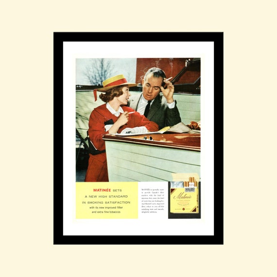 Vintage Framed Cigarette Advert - Ca 1950 Vintage Framed Cigarette Advert - Ca 1950