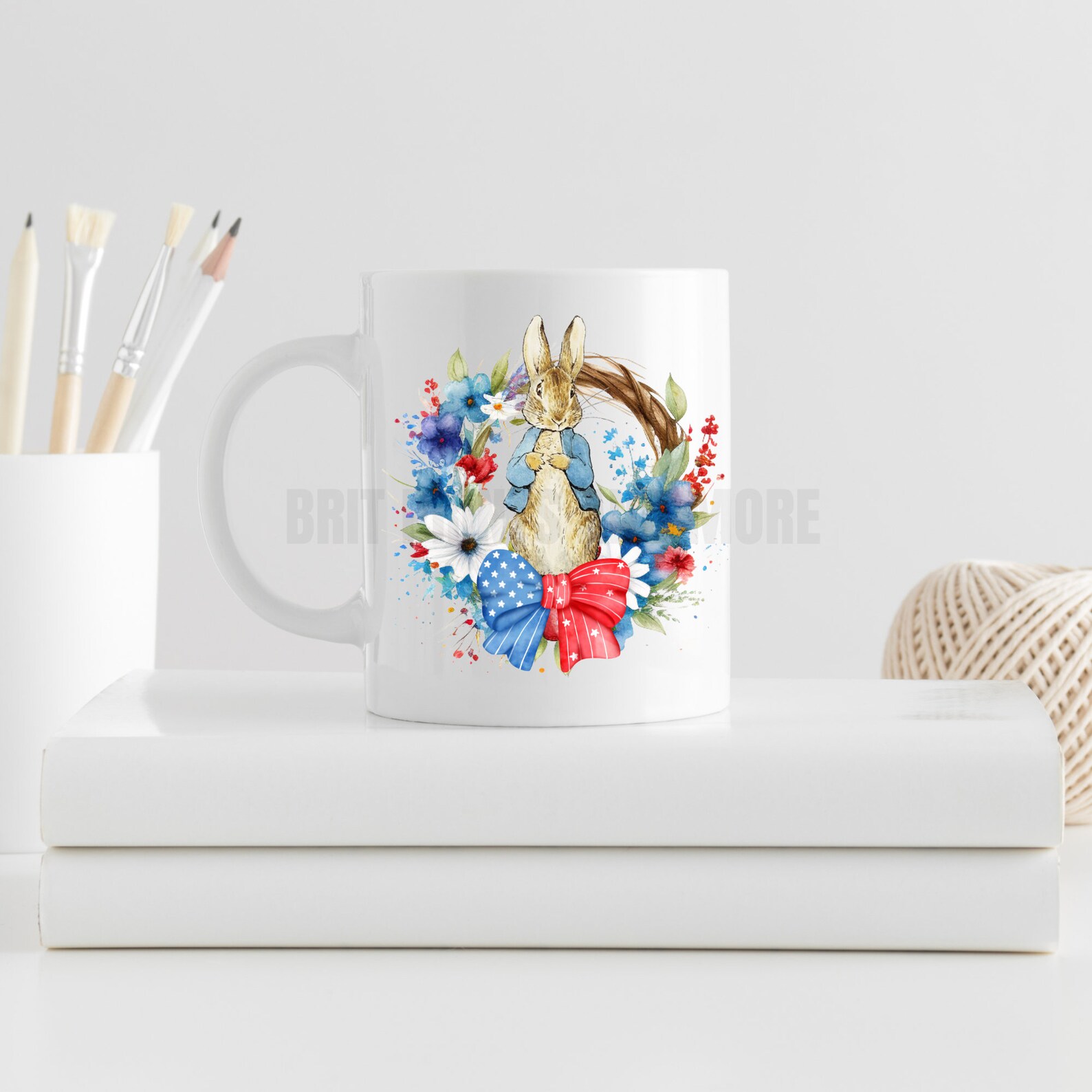 Peter Rabbit 4th July Wreath PNG, Independence Day Peter Rabbit Blue ...