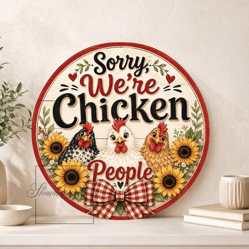 Sorry Chicken Chicken Lover Welcome Wreath Sign: Farmhouse Whimsical Decor - Etsy