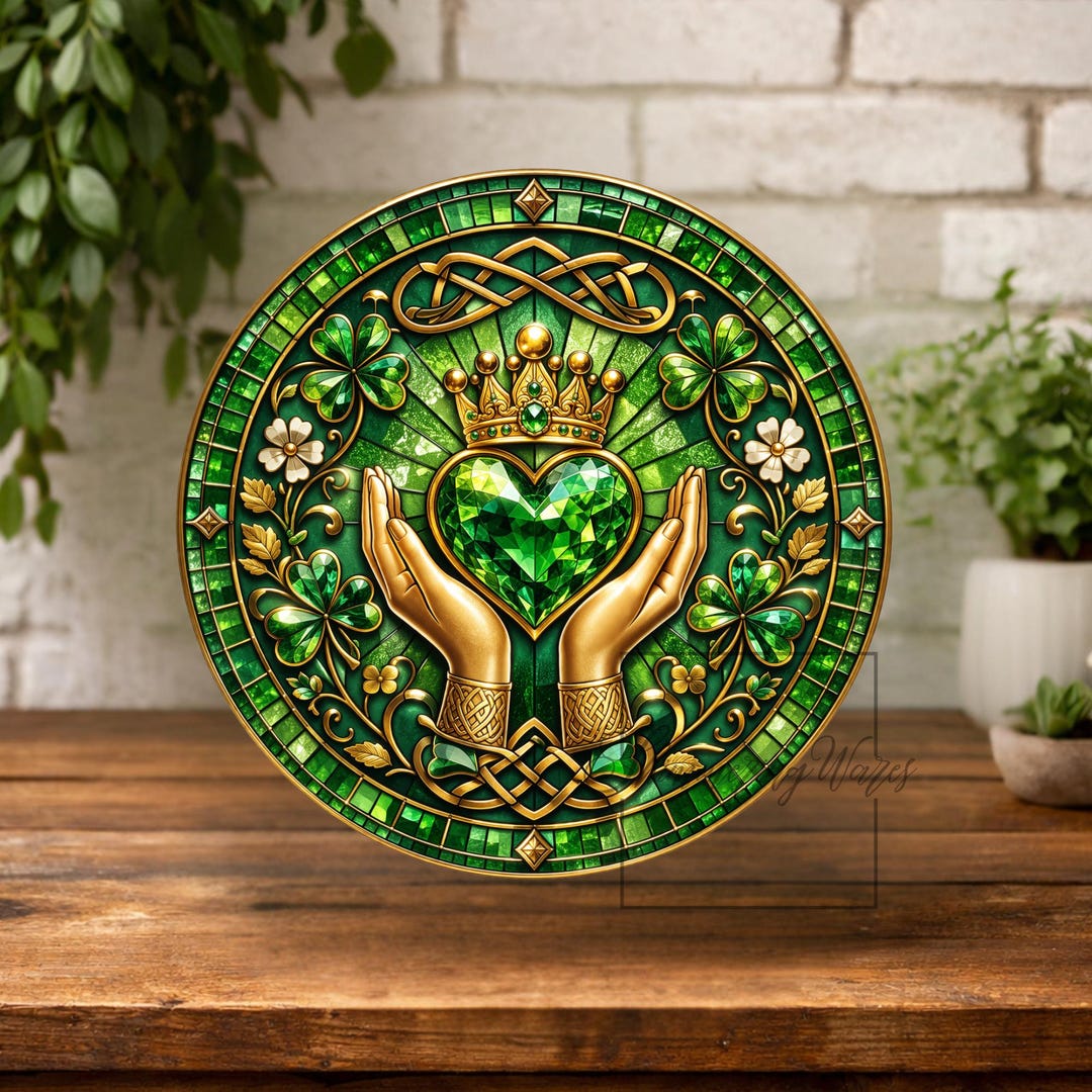 Irish Claddagh Wreath Sign: Celtic Know Metal Round Decor - Etsy