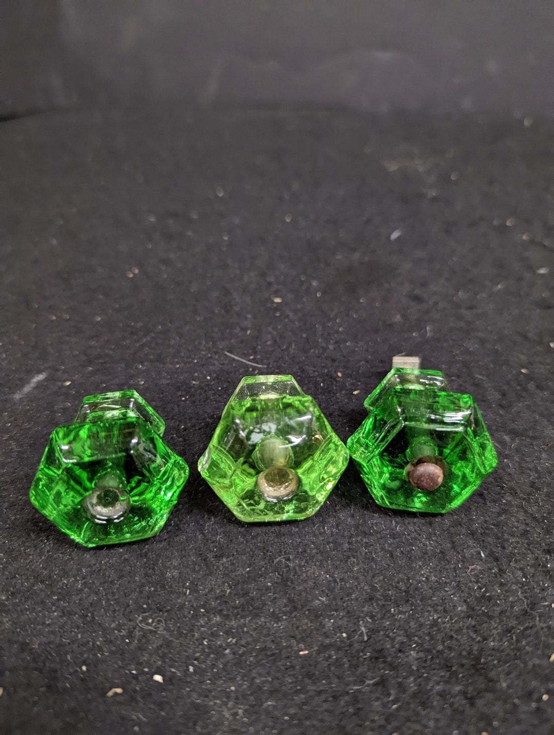 Green Glass Drawer Pulls Etsy