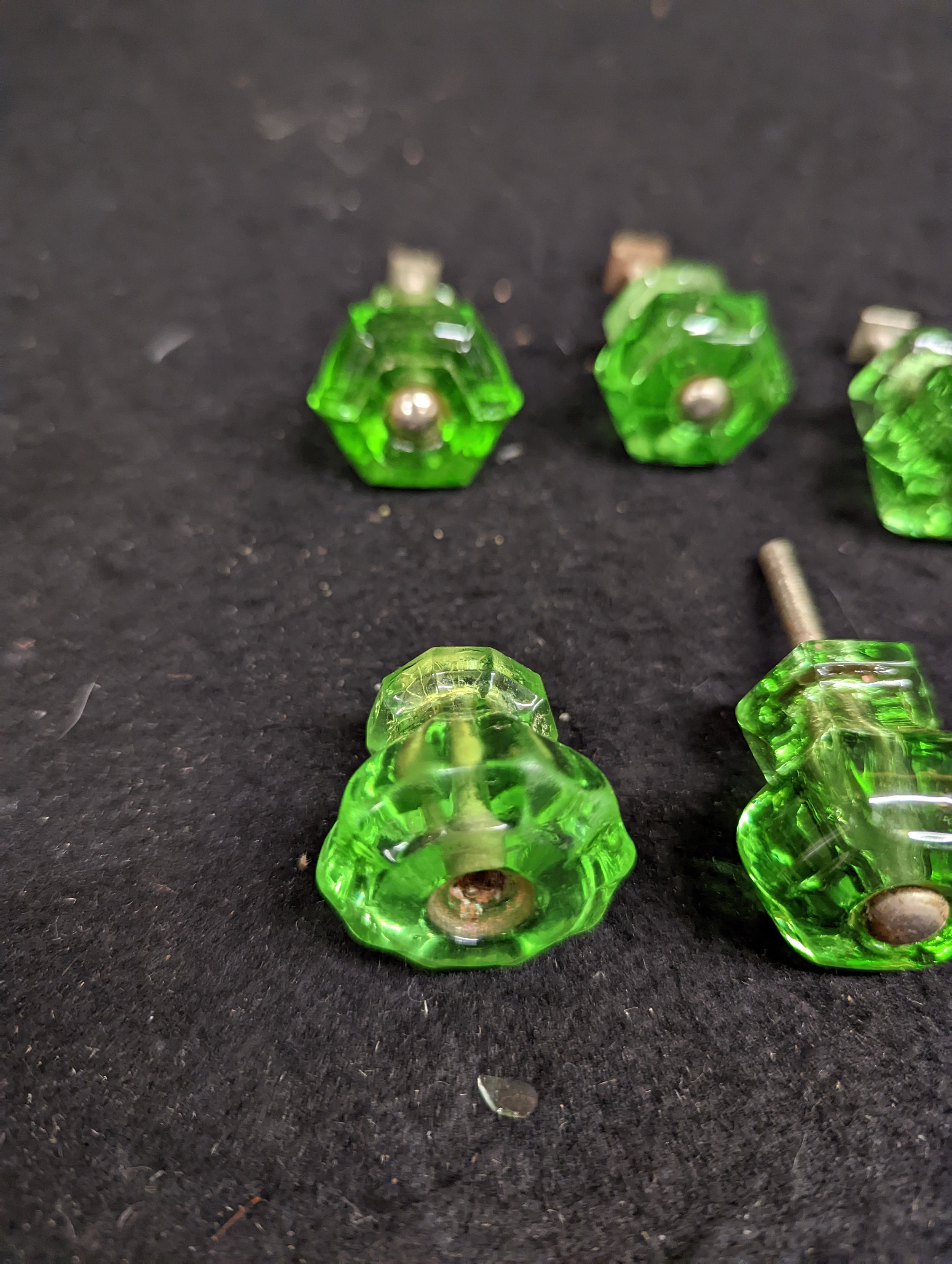 Green Glass Drawer Pulls Etsy
