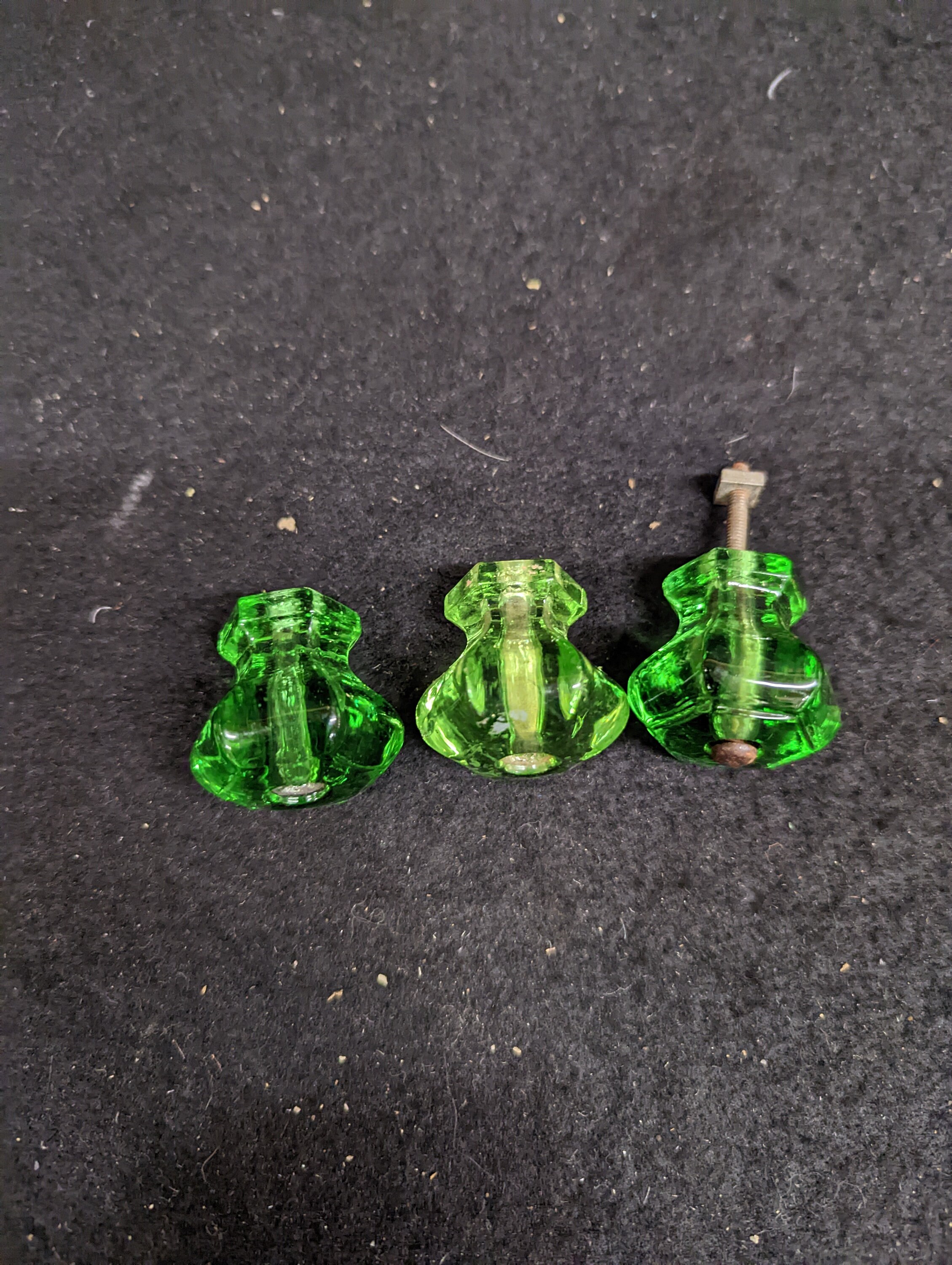 Green Glass Drawer Pulls Etsy