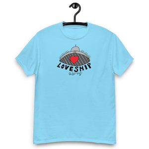 Logotipo de Loveship Gifts Camiseta clásica para hombre, azul cielo
