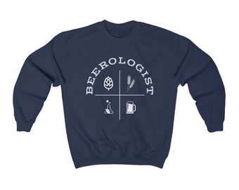 Beerologist Curved - Unisex Heavy Blend Crewneck Sweatshirt