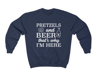 Pretzel's and Beer That's Why I'm Here Oktoberfest - Unisex Heavy Blend Crewneck Sweatshirt